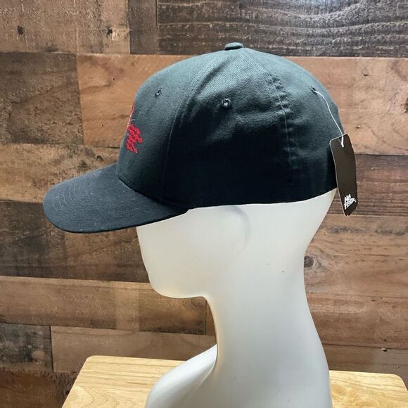 No Fear Hat Skull Flag Flex Ball Cap Black Red Stitching Small/Medium - Picture 13 of 16